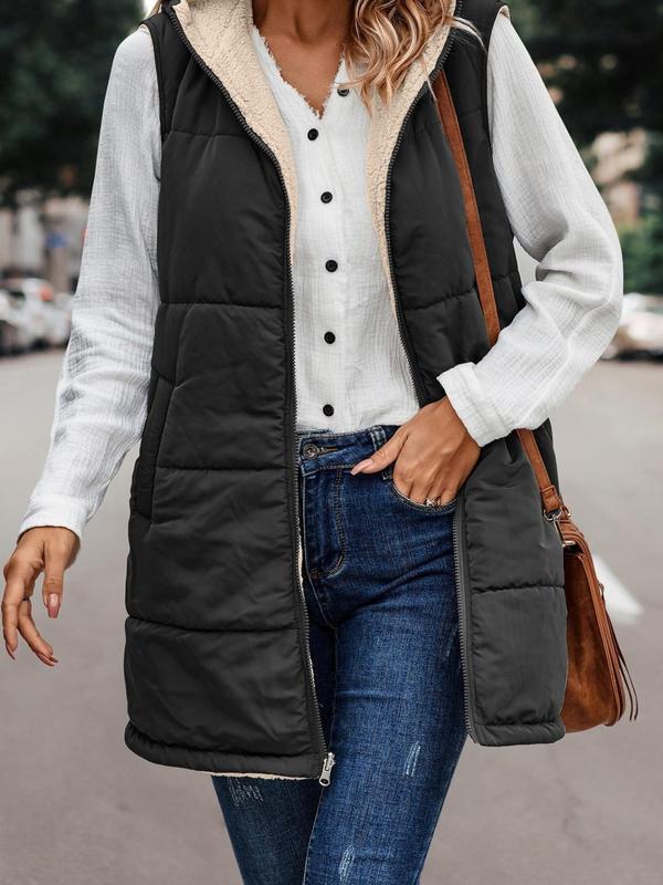 Lucy | Cozy Sleeveless Woven Jacket with Hood for Winter Wear